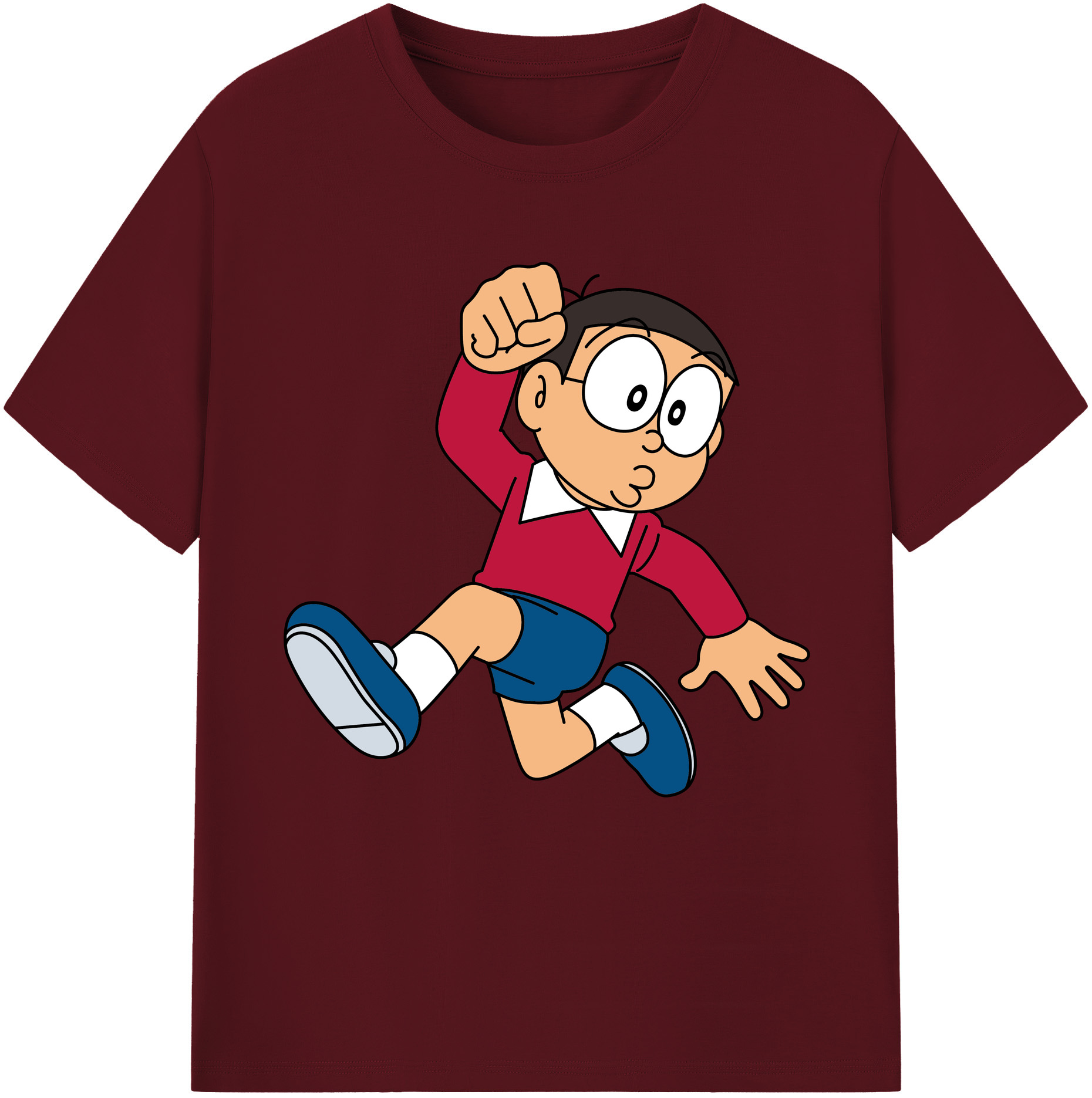 （画像用） ドラえもん 野比 のび太 Doraemon Nobita Nobi 綿100％半袖Tシャツ（フロントプリント）
